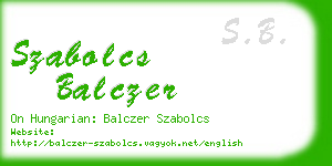 szabolcs balczer business card